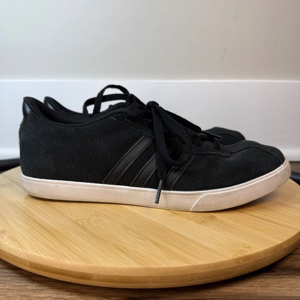 Good Adidas Courtset Sneakers Women's 8.5 Black Suede Low Top Trainers Skate